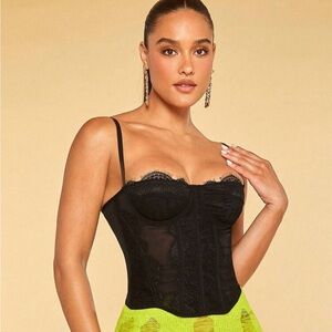 Shein bae lace bustier cami top black. NWT